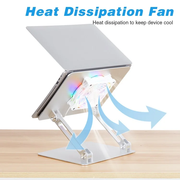 Новинка 2022, алюминиевая складная подставка для ноутбука с регулируемым охлаждающим вентилятором