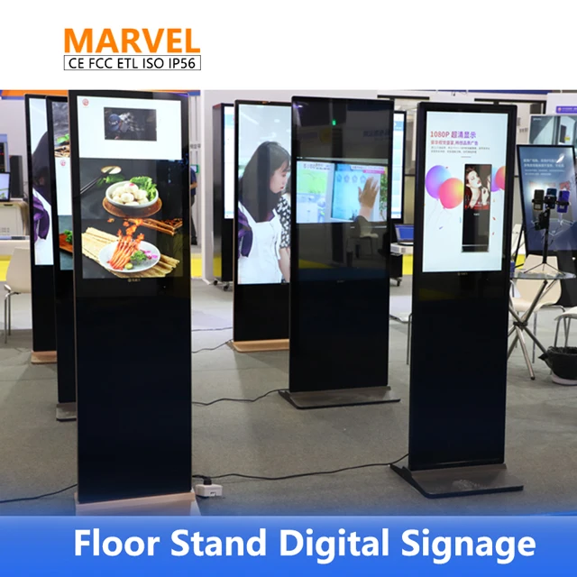 
43 55 Inch Lcd Floor Stand Advertising Player Touch Media Display Monitor Equipment Digital Signage Totem 
