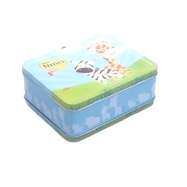 Custom logo promotional festival gift tin handle lunch tin box bag shape metal suitcase