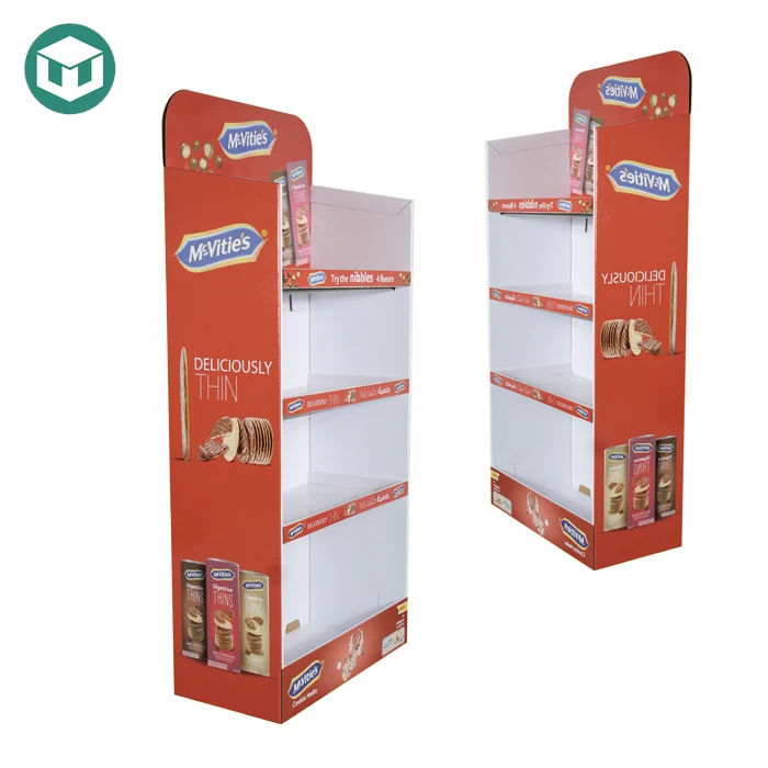 New Customized PP Corrugated Plastic Sheet Floor Display Mini Cookie Floor Display for Supermarket