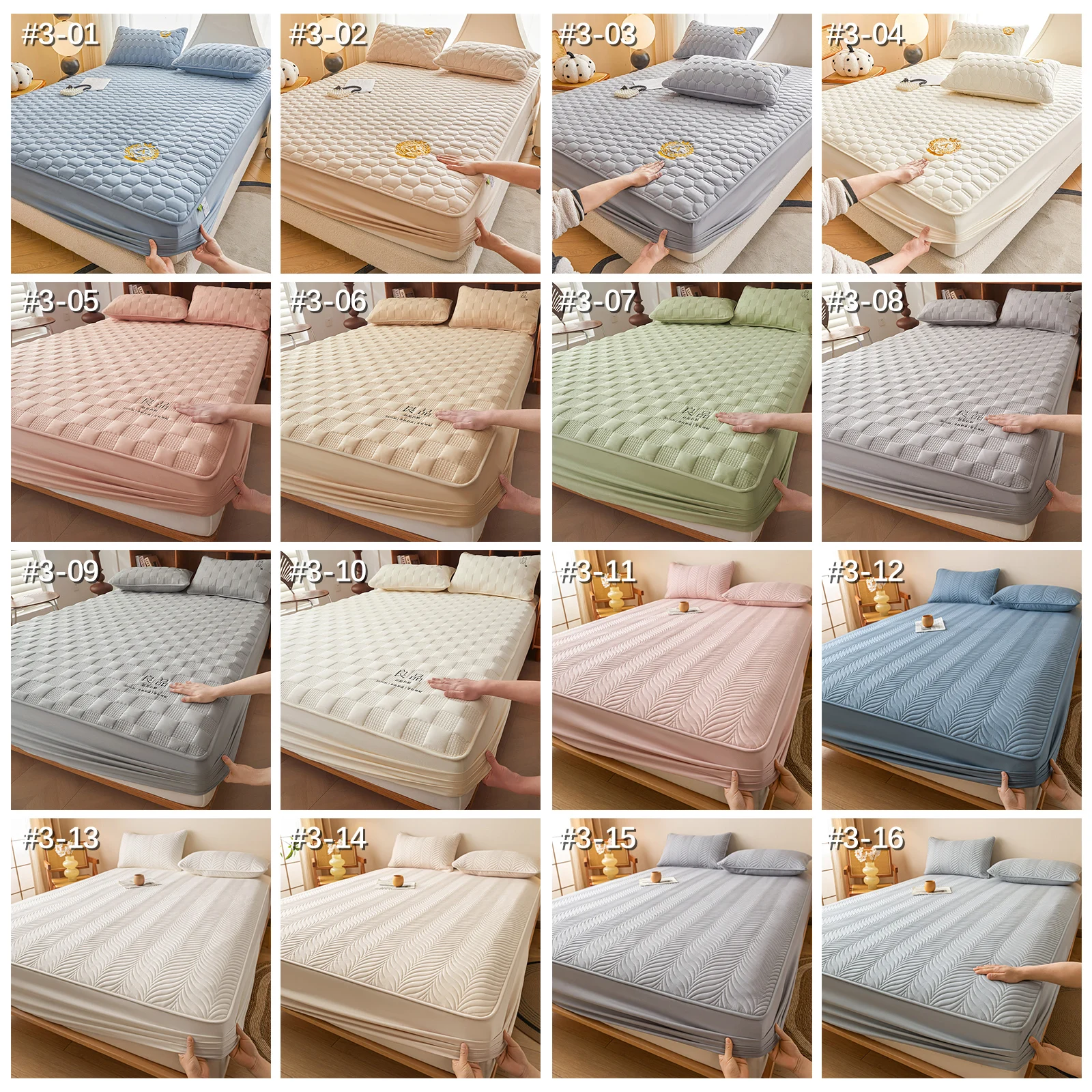 Velvet Soft Fluffy Waterproof Noiseless Fitted Flannel Sheet Milk Velvet Checkered Bedding Mattress Cover with Deep Pocket