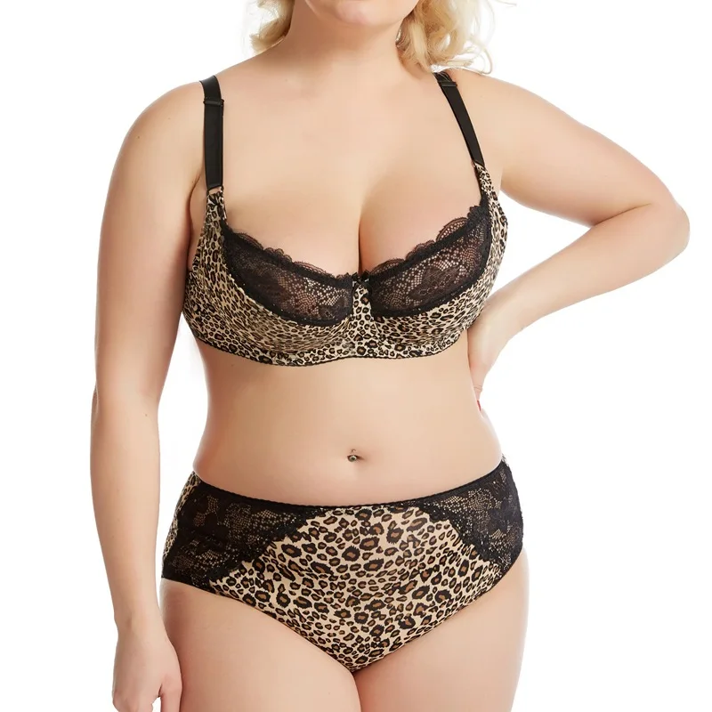 Hot Selling Underwire Push Up Lace Plus Size Bra Panty Sets For Fat Women