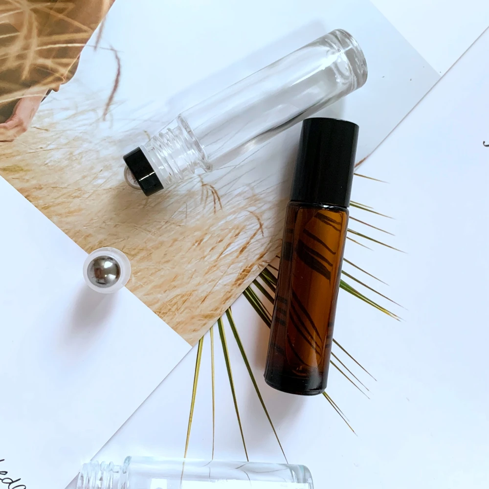 wholesale 5 ml 10 ml Roll On Glass Perfume Bottle Empty Roller Ball Essential Oil Bottle