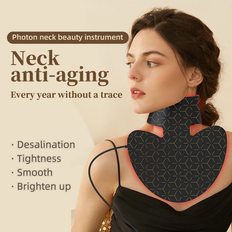 Upgraded Red Light Therapy for NeckRed Light Face Light Therapy Cordless Portable and Rechargeable for Neck and Chest Skincare