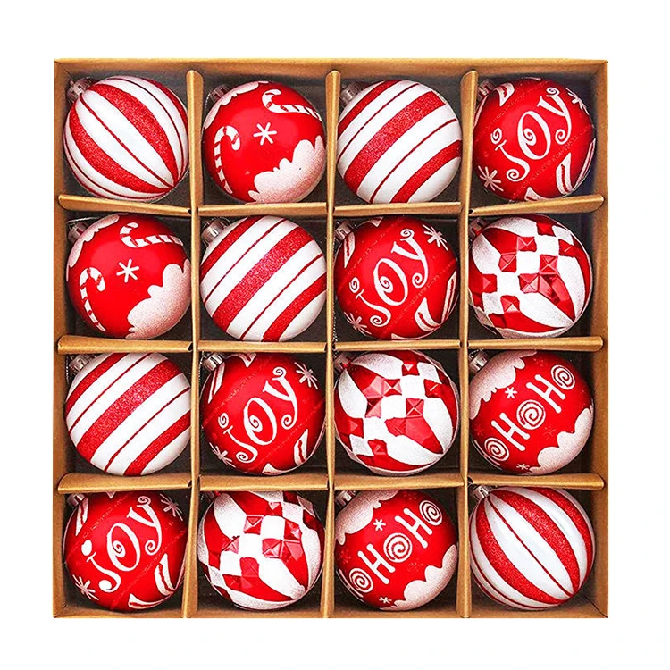 Colorful Plastic Christmas Balls Customized Electroplated Christmas Ball Hanging Decorations Christmas Tree Ornaments