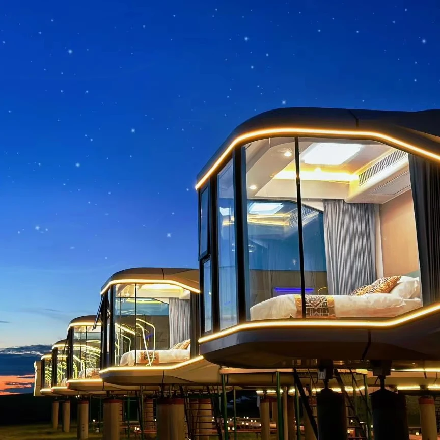 2024 высококачественный стальной каркас, роскошный модульный контейнерный дом, оптовая цена, сборный космический капсульный дом для Хорватии