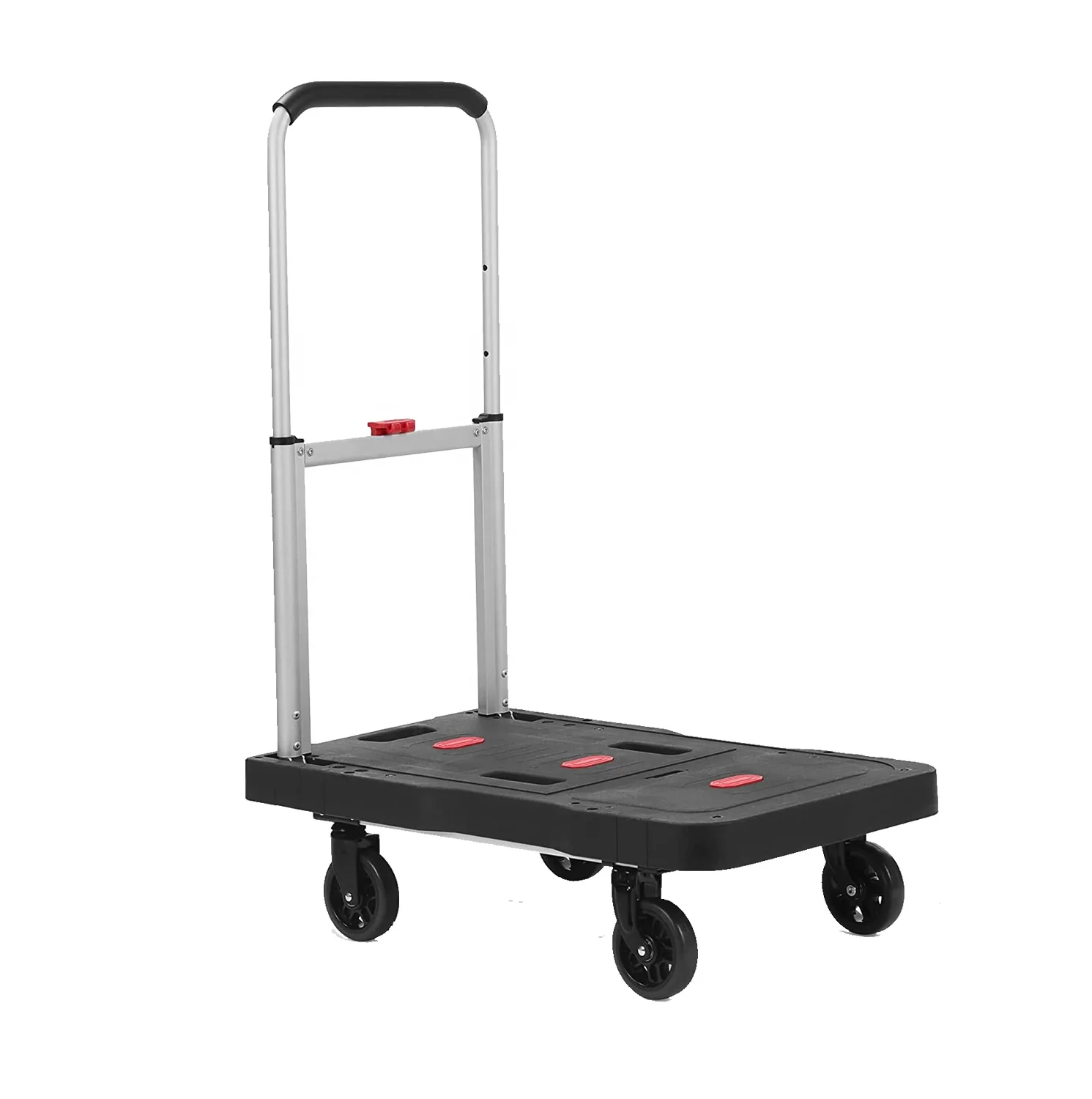 330lbs Multi-purpose design plastic Platform hand Truck four wheel can foldable home use Hand cart 150kg easy taken store Flatbe