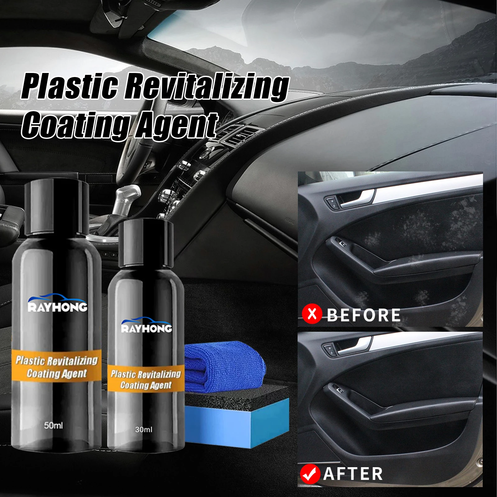 Rayhong Natural Clear Plastic Coating Spray Polishing Plastic Coating Liquid Ceramic Plastic Anti Oxidation Coating