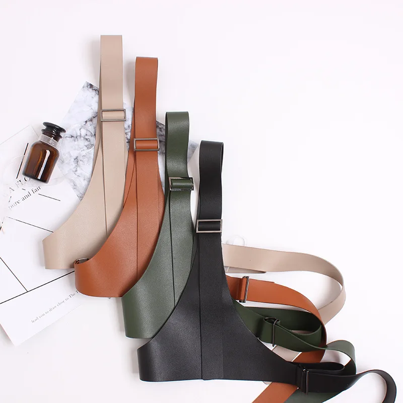 Женский ремень-корсет, винтажный пояс из искусственной кожи с широкой квадратной пряжкой на подтяжках