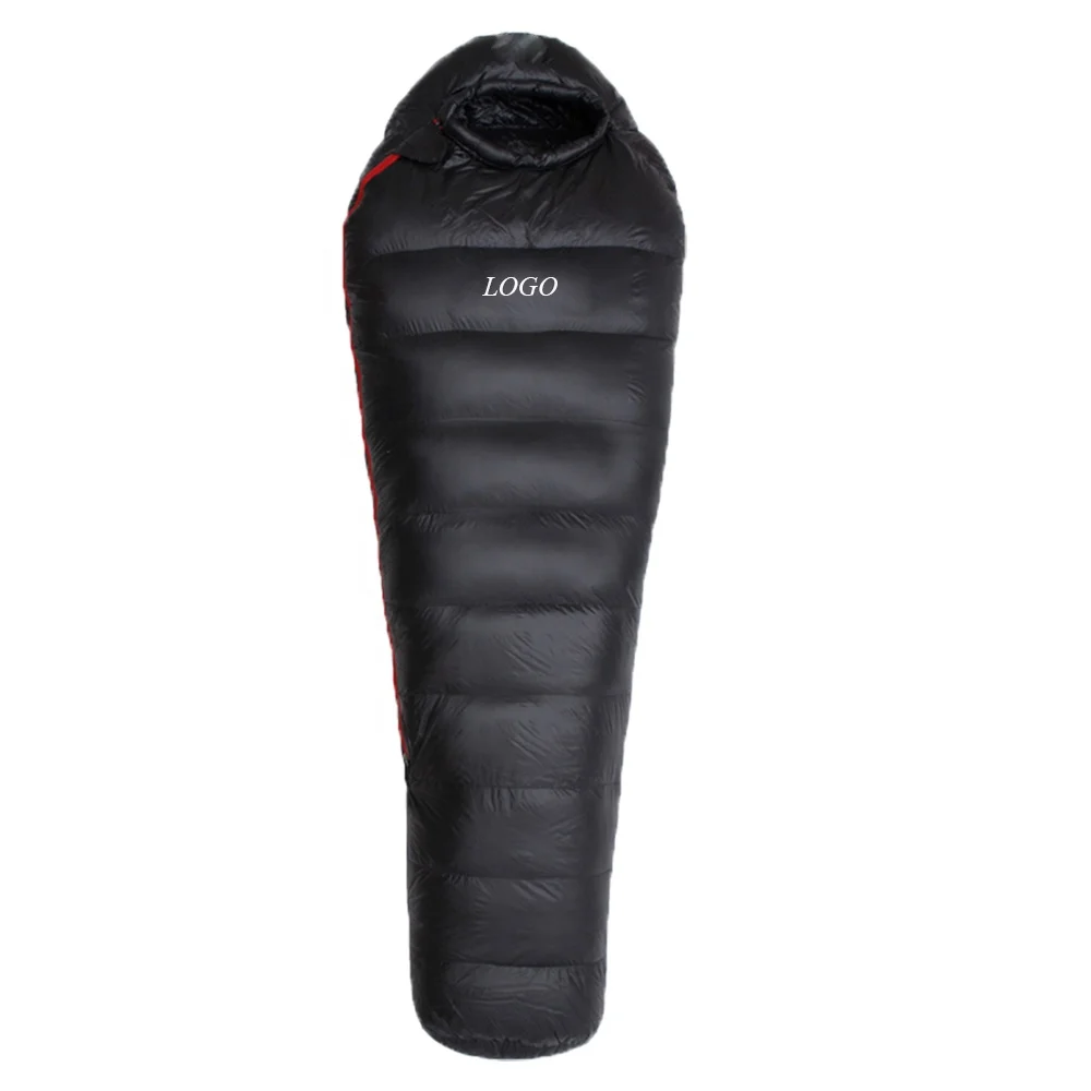 
OEM high quality mummy Goose down sleeping bag for camping 400-3000g winter outdoor waterproof camp sleeping bags 