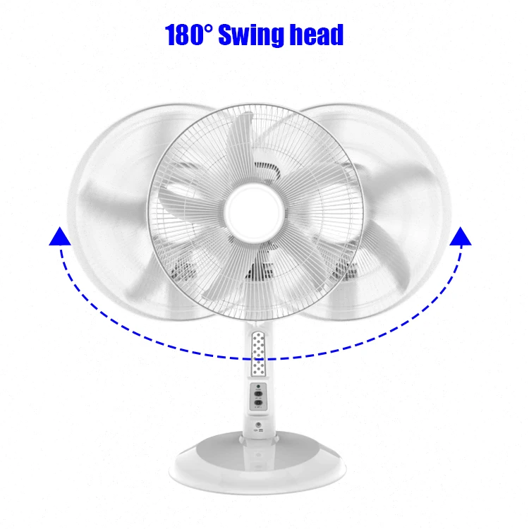 AC DC 12 Inch Portable Desk Electric Solar Power Panel 12V Air Cooling Energy Rechargeable Table Fan