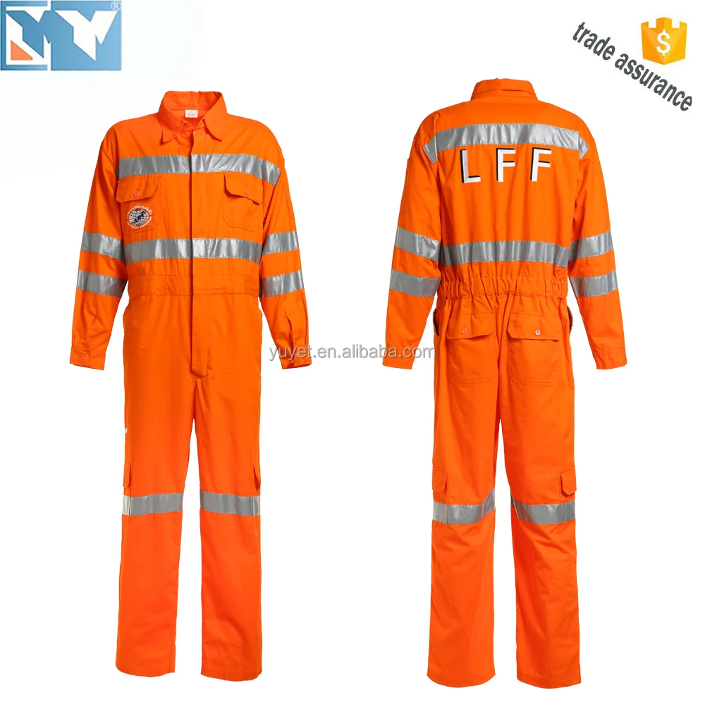 Orange 100 Cotton Flame Retardant Coverall Safety Fire Resistant Coverall