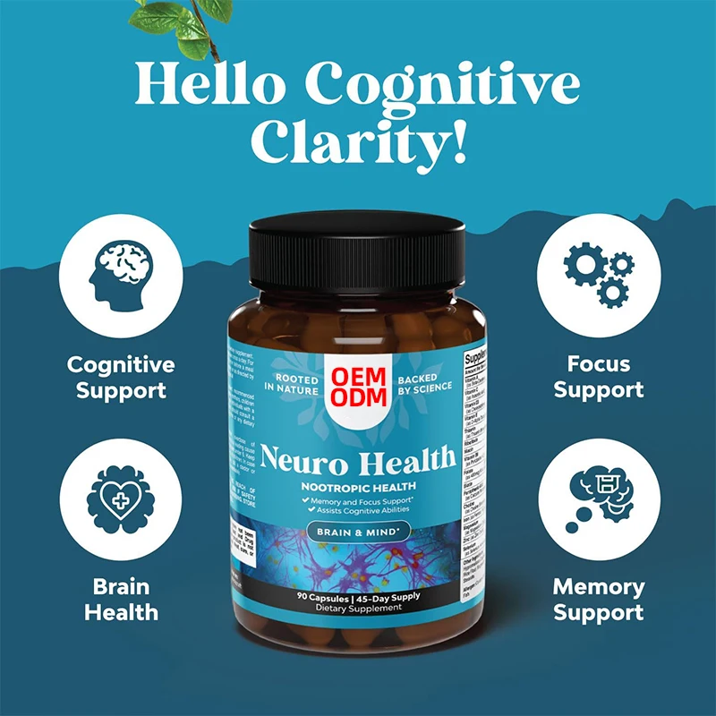 Nootropics Brain Support Supplement with Vitamins for Cognitive Enhancement - Mind and Memory Supplement for Brain Health