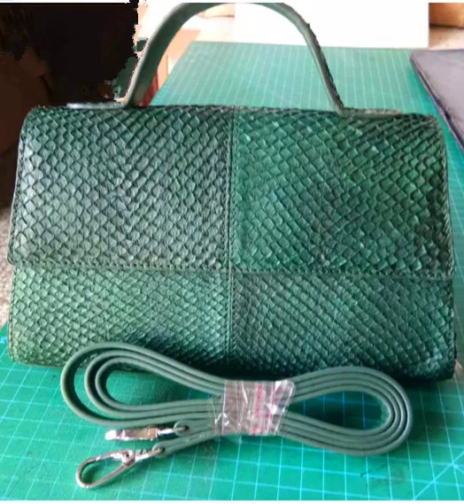 PoPular style 100% genuine salmon leather jointed colorful  handbag for lady