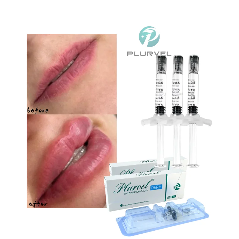 PLURVEL very popular Derm 1ml cross linked hyaluronic acid filler lip filler injections and fillers for moderate wrinkle remove