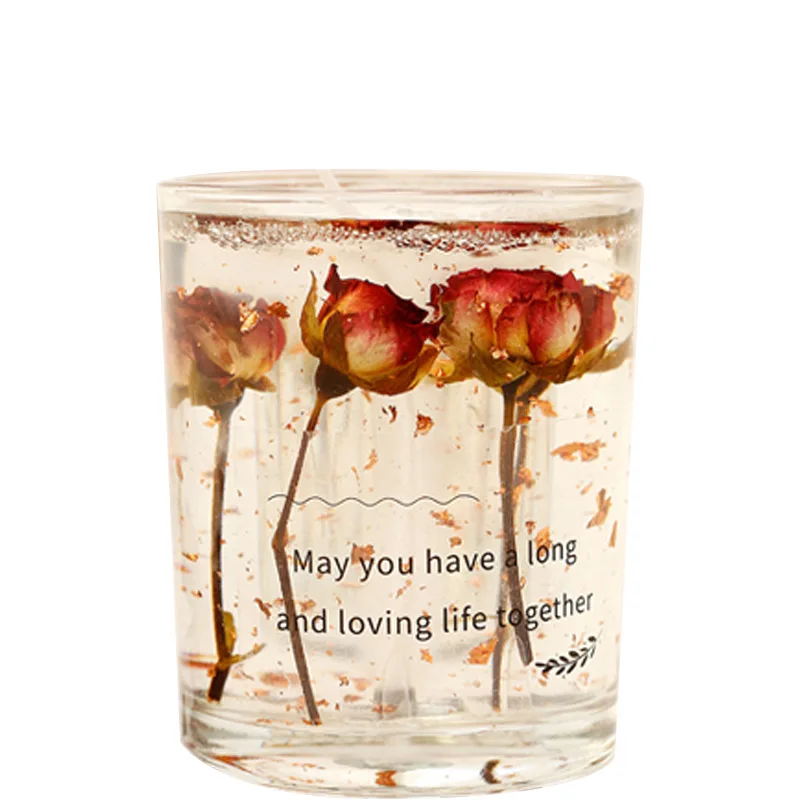
Jelly candles environmental protection dry flower scented candles with hand gift candles glass jar 