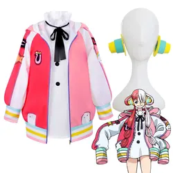 Anime Cosplay Costume Film Red Uta Women Cute Dress Uniform Halloween Party Jackets Coat Dresses Suit