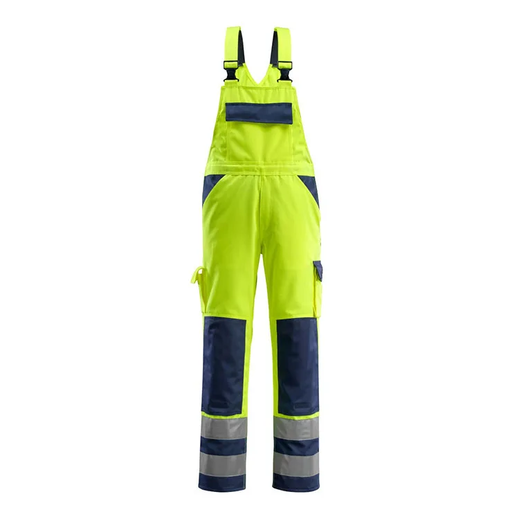 HBC Reflective one-piece overalls bright color wear-resistant waterproof 300D Oxford fabric engineering suspenders