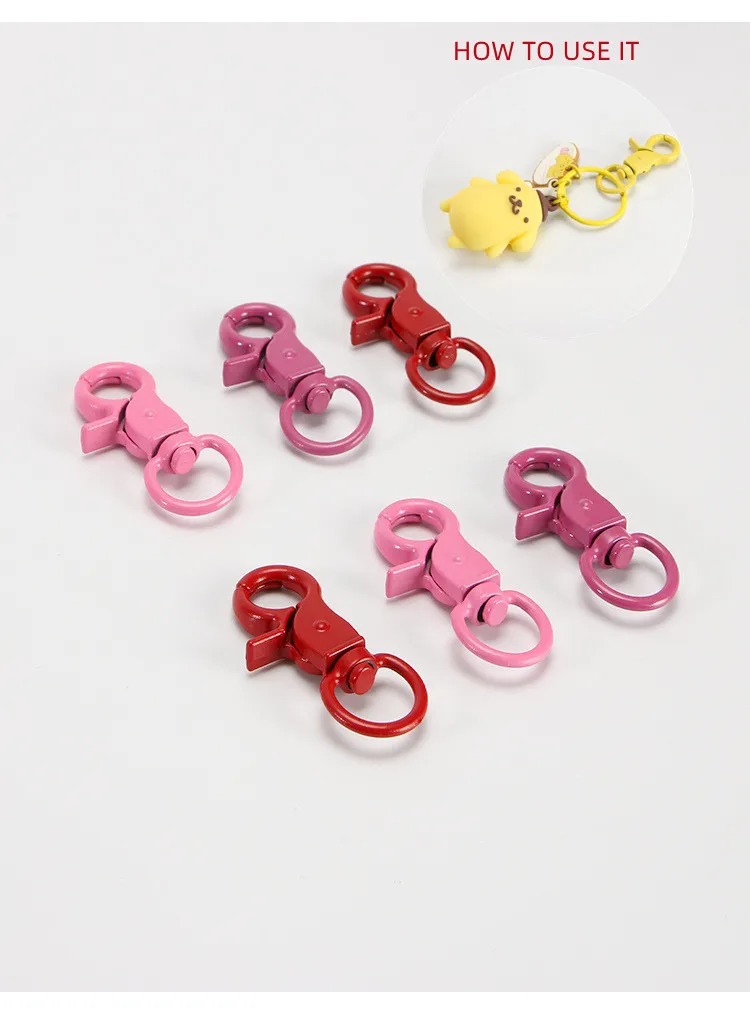 GC220850 Colorful Hobbyworker Keychain Hooks With Key Rings for Jewelry Making DIY Crafts Lobster Clasp for Keychain DIY
