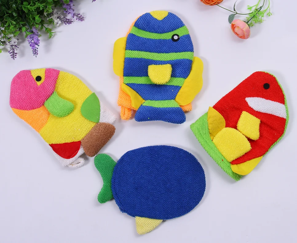 Cartoon Bath Gloves Rabbit Monkey Frog Duck Scrub Bath Towel Beauty Children bath gloves