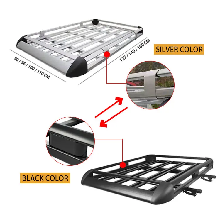 PLATFORM Alloy Aluminum Flat Profile Offroad Suv Roof Rack Luggage Rack Carrier Basket Roof 50 inch Pickup 4WD for car 4x4