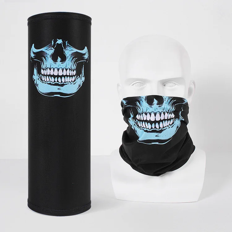 HOT sale promotional custom printing Tubular Multifuncional Skull bandana sports face shield fishing neck gaiter