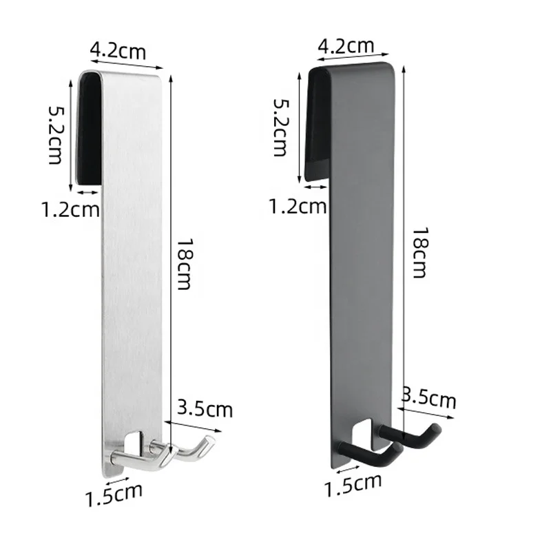 New Designs Extended (7-Inch) Over Door Hooks Hangers Bathroom Frameless Glass Shower Door Hooks Towel Robe Hooks