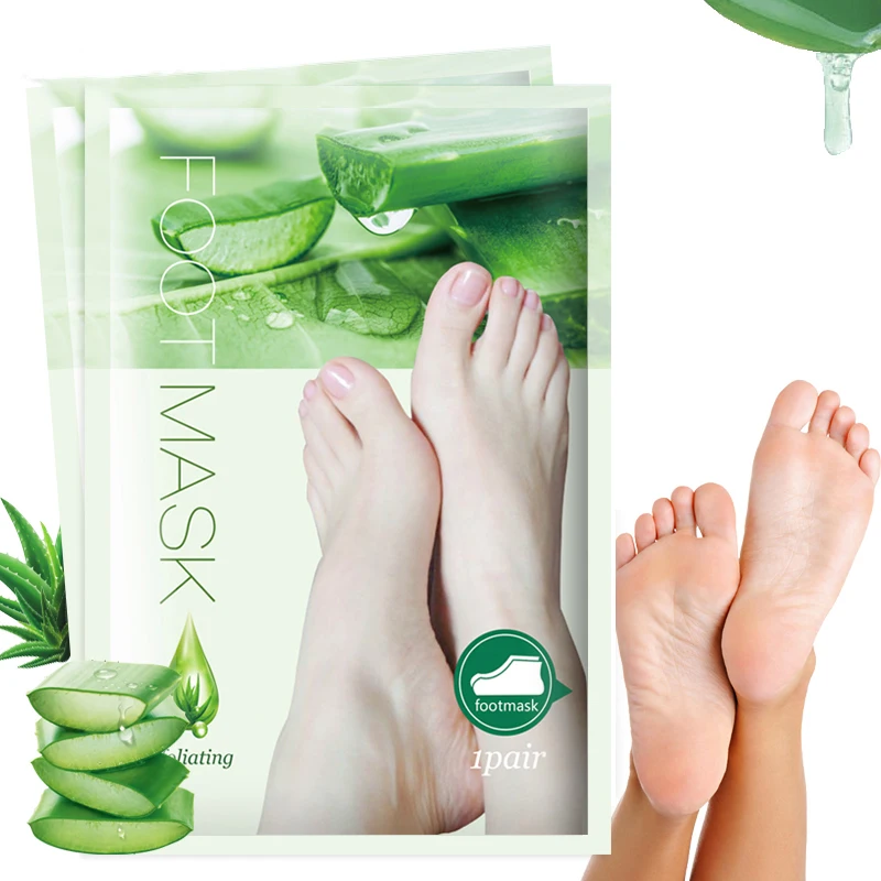 Wholesale Aloe Collagen Foot Peeling Mask Mascarilla Para Pies Skin Care Products Peel Off Footmask Moisturising Feet Peel Mask