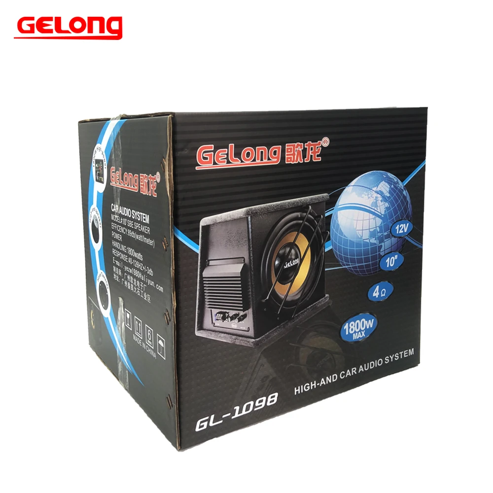 bass tube boxs ub woofer with amplifier speakers Direct Manufacturer New Style PRO 1200w Audio active 12V 10 Inch car Subwoofer