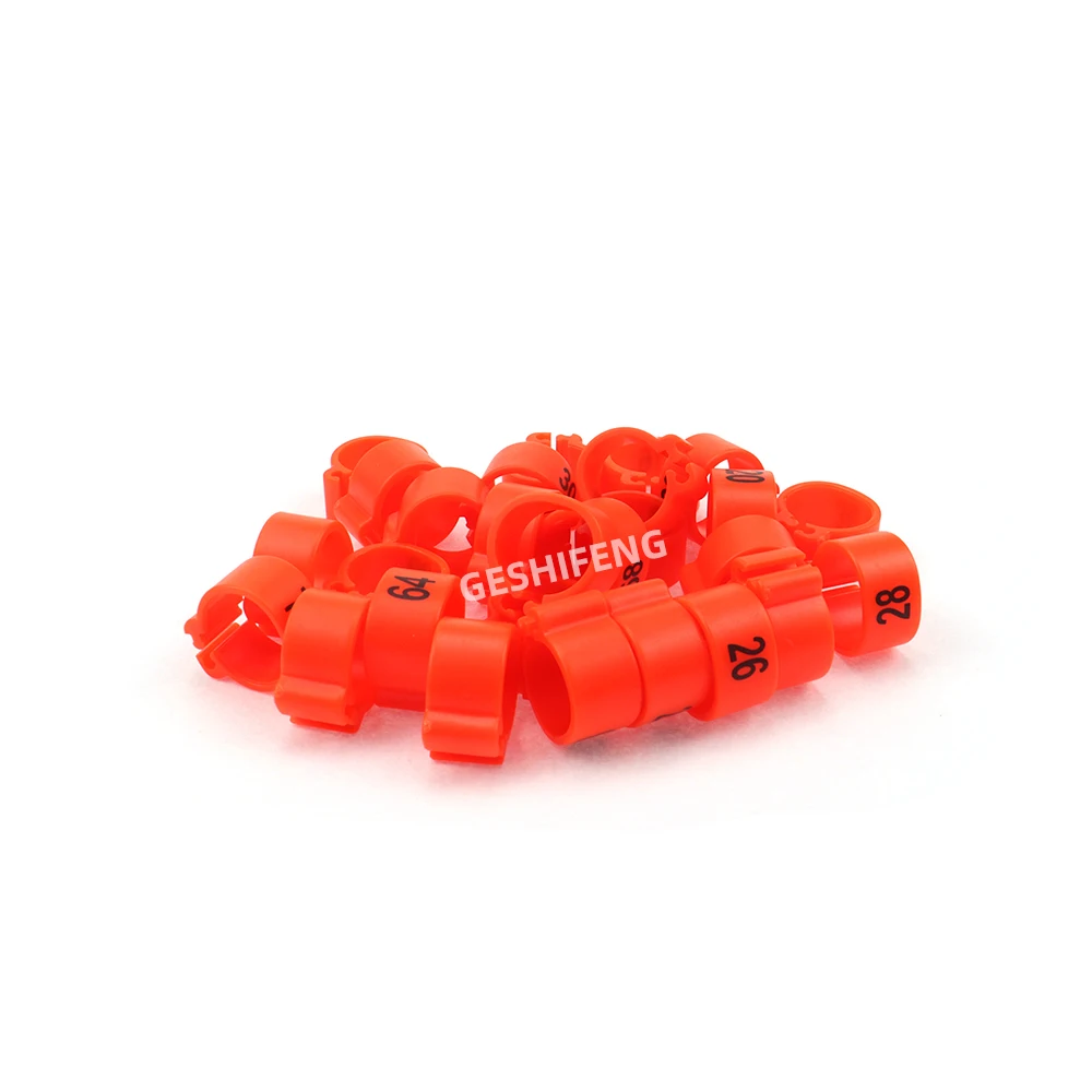 100pcs 1 Box 8mm 9mm Inner Diameter Identification Bird Rings Plastic Clip Pigeon Ring With Numbers 1-100