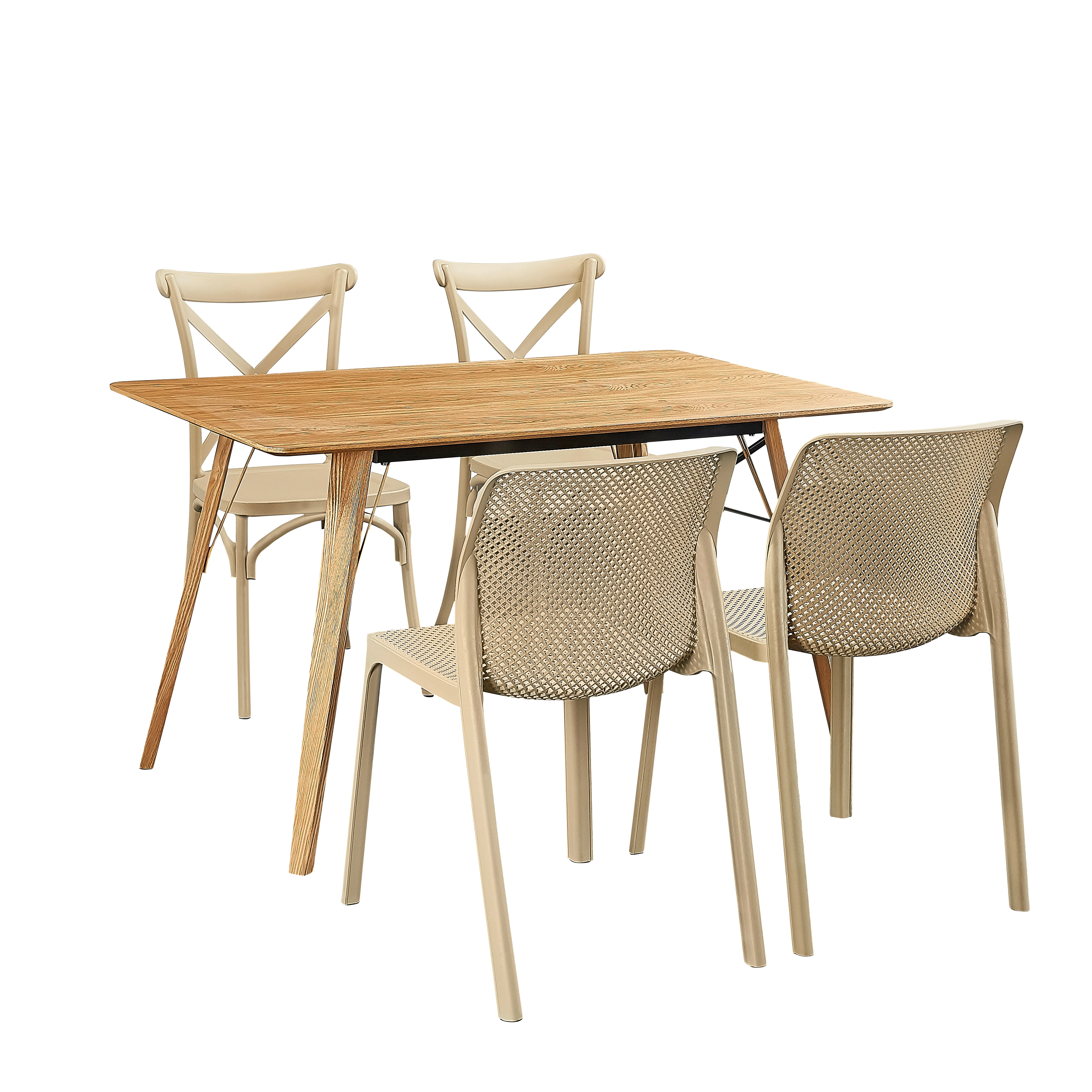 2021 новый современный деревянный шпон, белый обеденный стол из МДФ на продажу