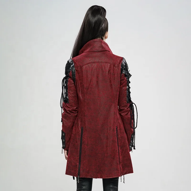 Punk Rave  Gothic Clothing Y-349 Women Vampire Studded Heavy PU Leather Motorcycle Jacket