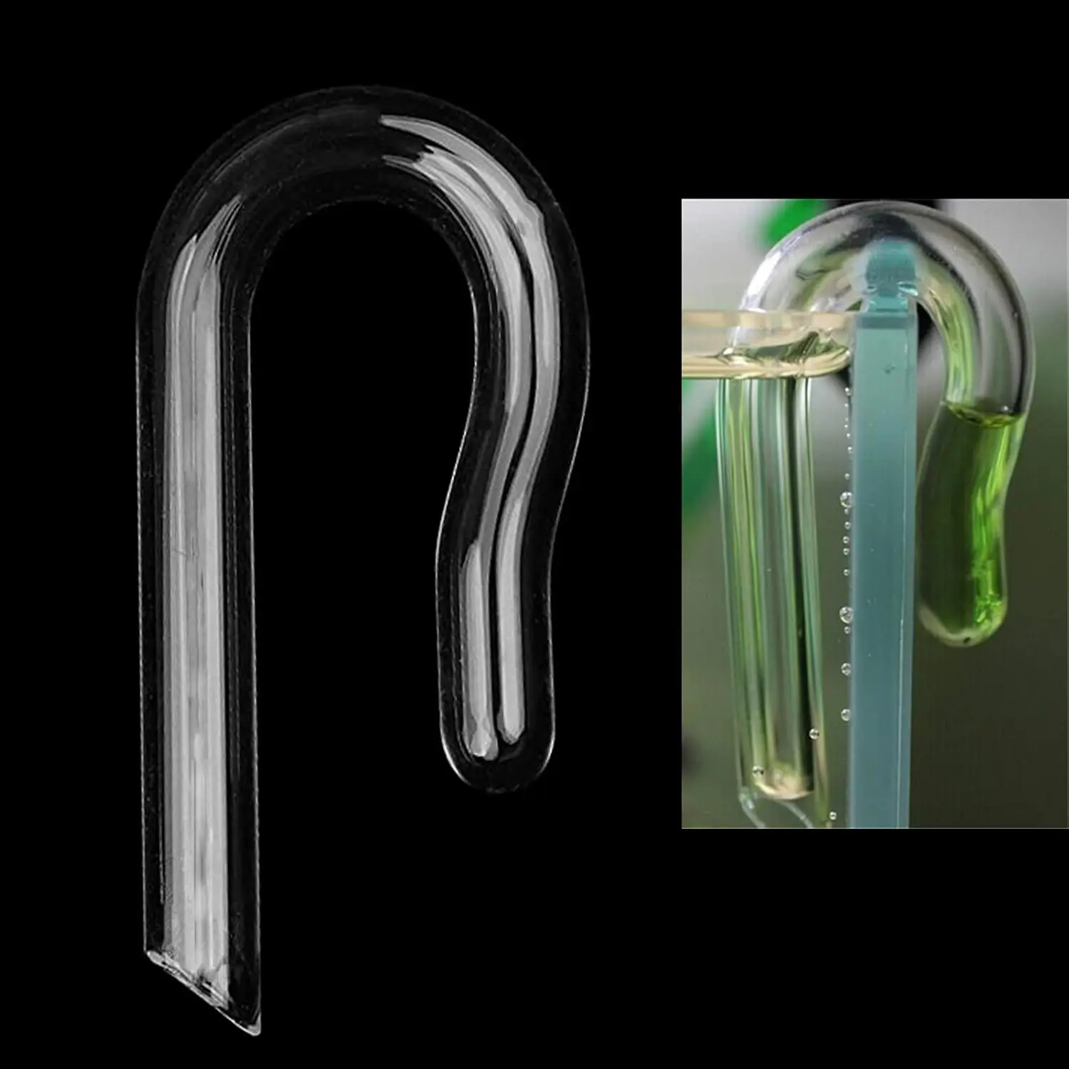 CO2 Drop Checker Water Shape Glass Hang On Monitor CO2 Indicator for Aquarium Planted Fish Tank