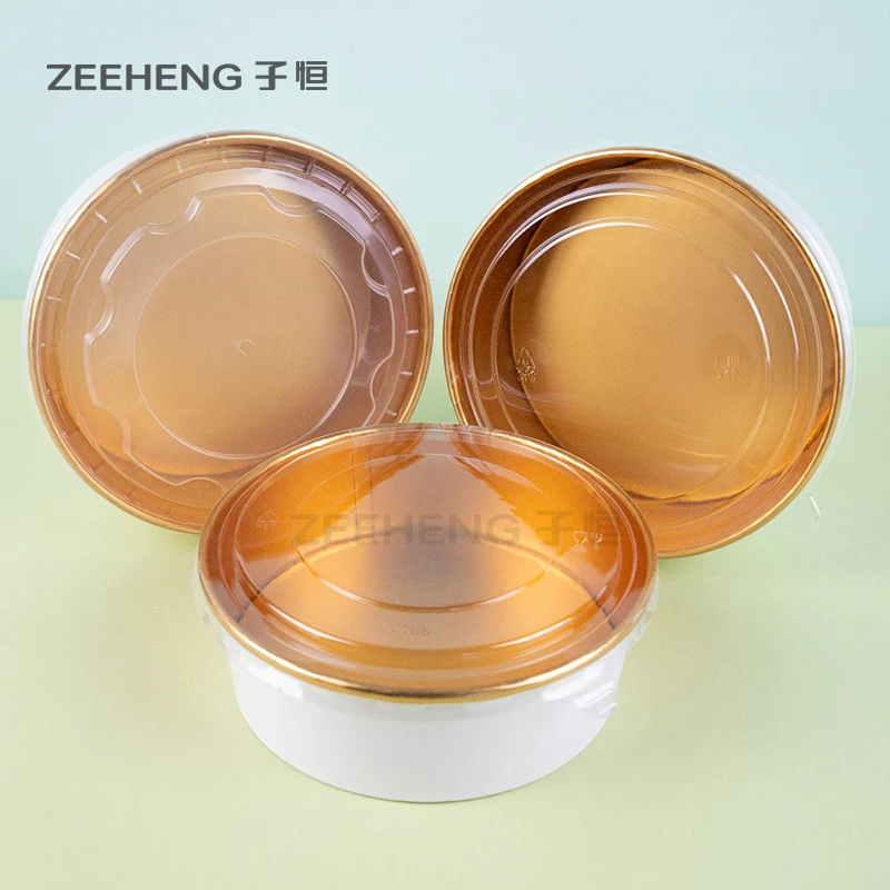 Food grade logo printed gold foil salad bowl takeaway soup cup