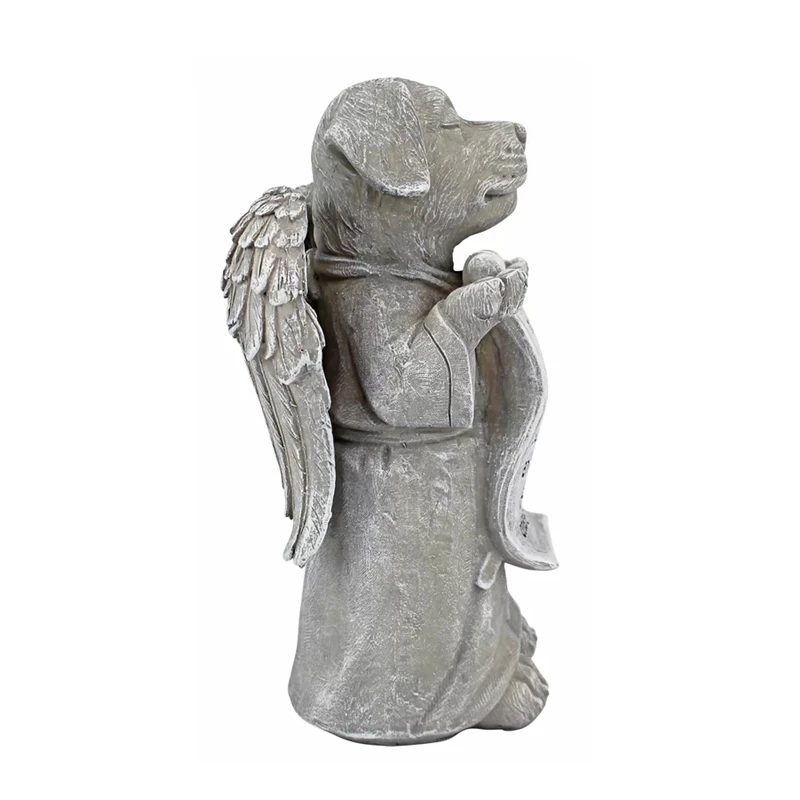 Dog Pet Memorials Paw Prints on our Hearts Resin Stone Like Statue