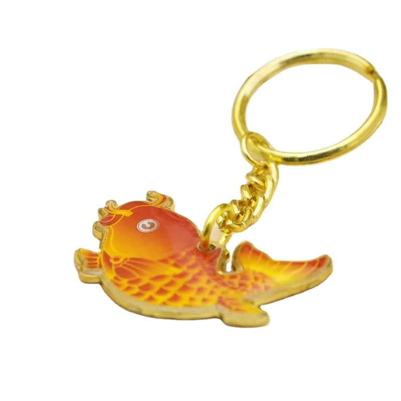 2024 Лидер продаж оптовая продажа брелок с 3d логотипом Золотая Рыба украшения подарки для рукоделия