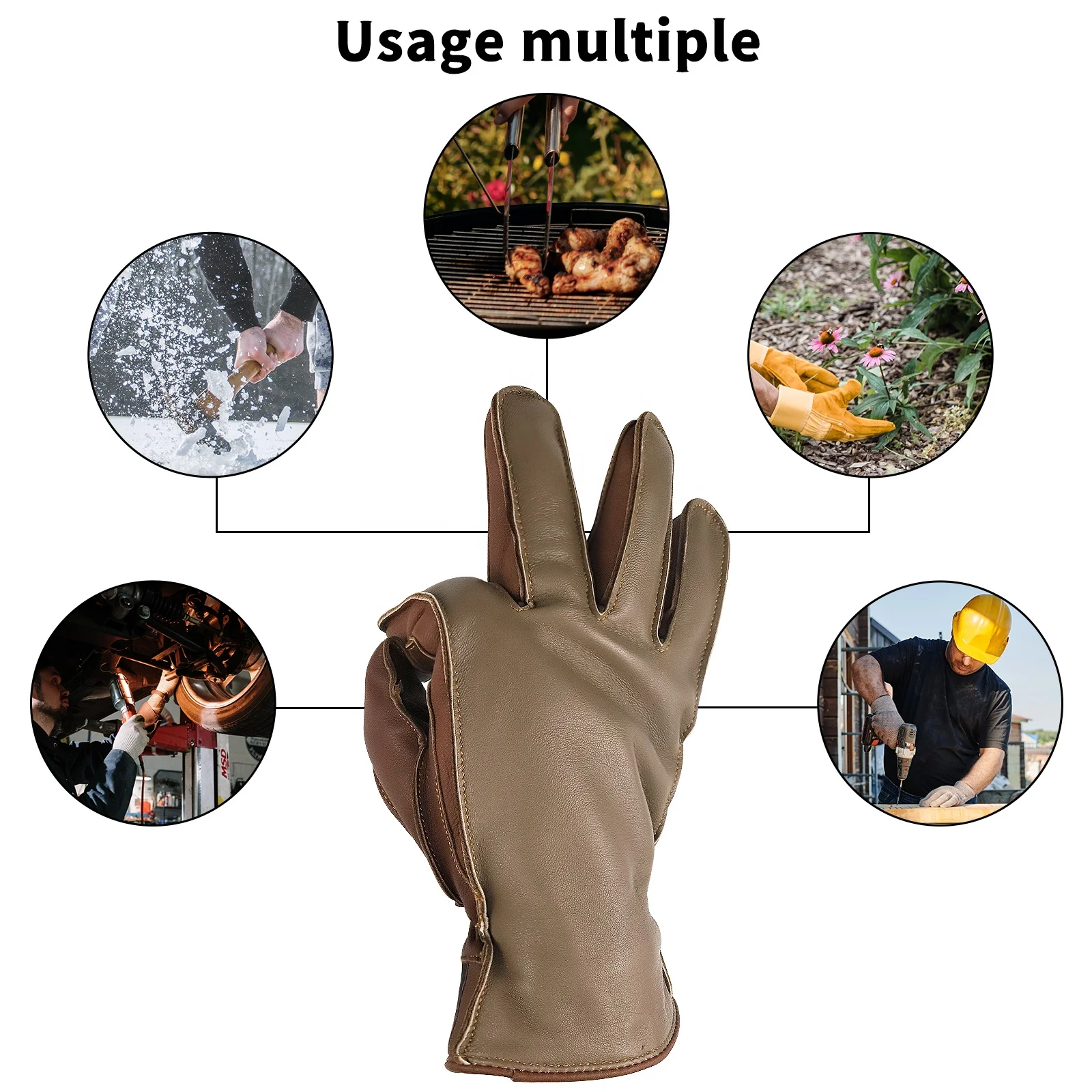 Good quality winter waterproof touch screen fashion cowhide leather gloves