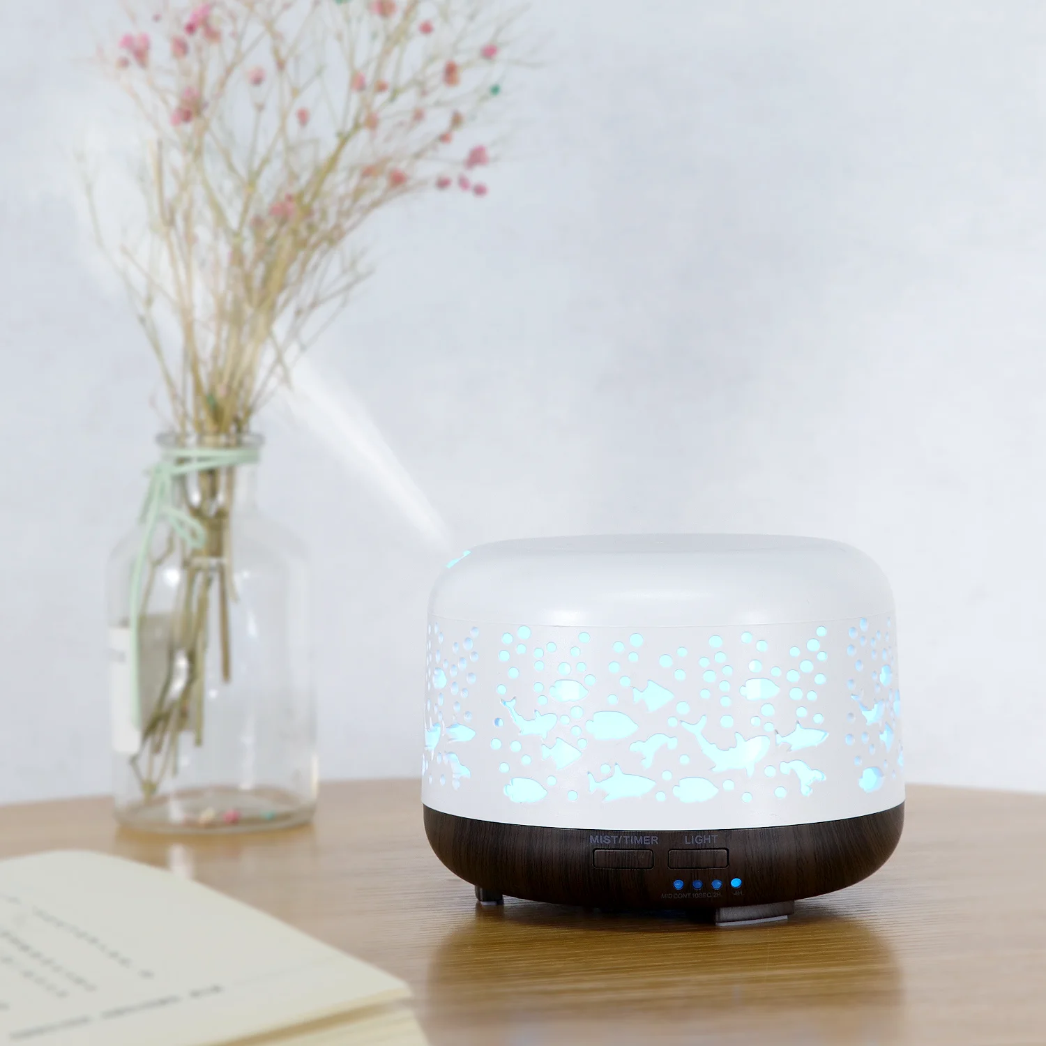 Customizable 300ML Aroma Diffuser  Air Humidifier Household Commercial use Essential Oil Desktop LED Light