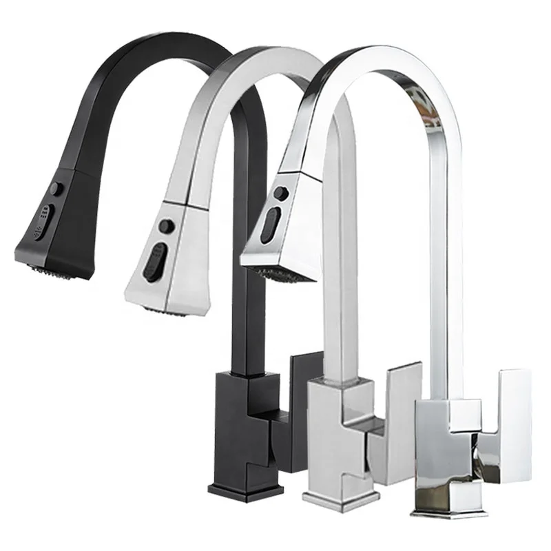 2022 kitchen faucet luxury brass water tap modern kichen kitchen taps brass pull out sprayer kitchen mixer sink faucets