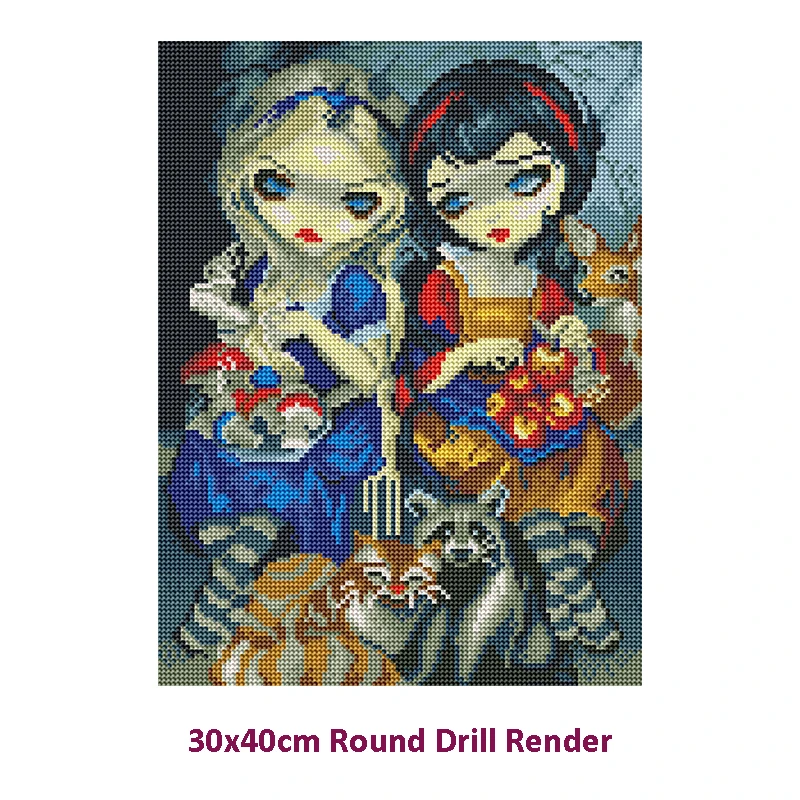 High Quality Vivid Girls And Animals Stay Together Custom Diamond Painting Anime