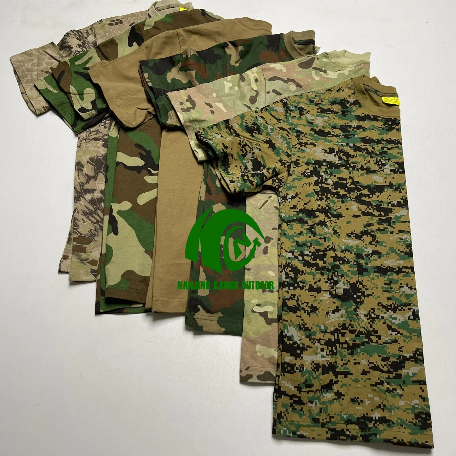 Kango 100% cotton camo digital Short Sleeve Tee Camouflage Tactical t-shirt