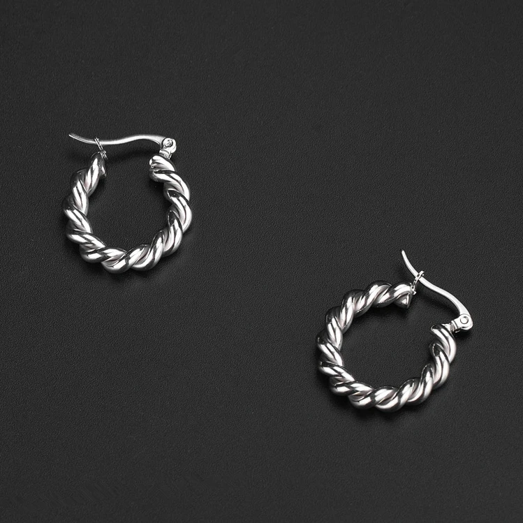 Модные золотые и серебряные серьги-кольца 2021, толстые серьги-кольца из нержавеющей стали