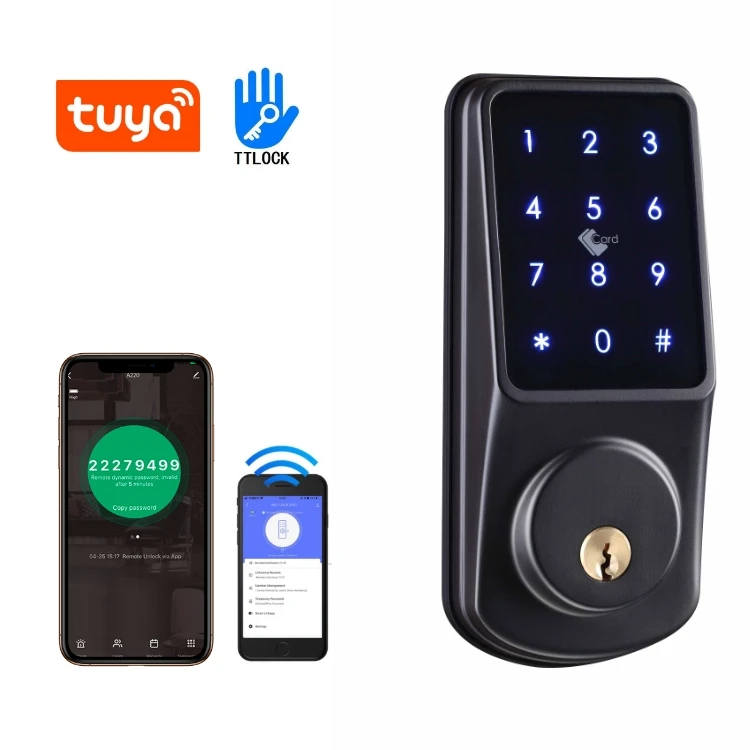 Deadbolt Lock Intelligent Biometric Electronic Digital WiFi TTlock Tuya Smart Door Lock
