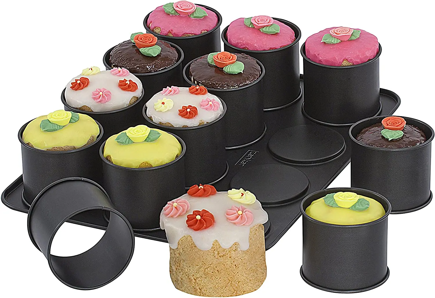 Nonstick Coating Carbon Steel Baking Sheet with 12 Mini Tartlet Moulds