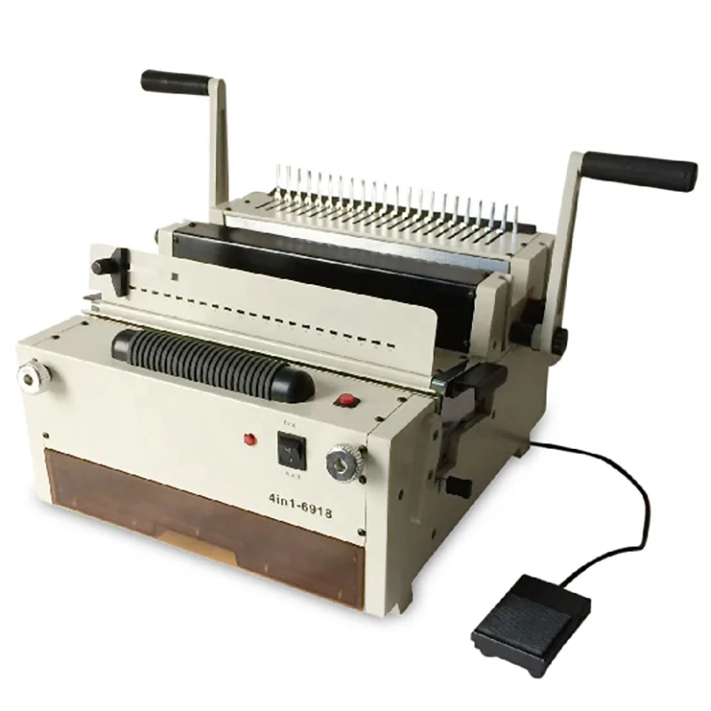 6918 4in1 multifunction electric book binding hole punch machine Coil binder double wire comb binder