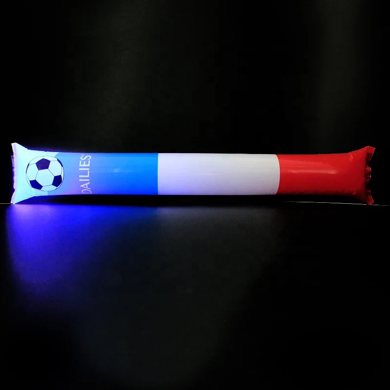 Custom Logo Promotional Party Supplies Advertising Game Light-Up Cheering LED Inflatable Plastic Bang Bang Sticks