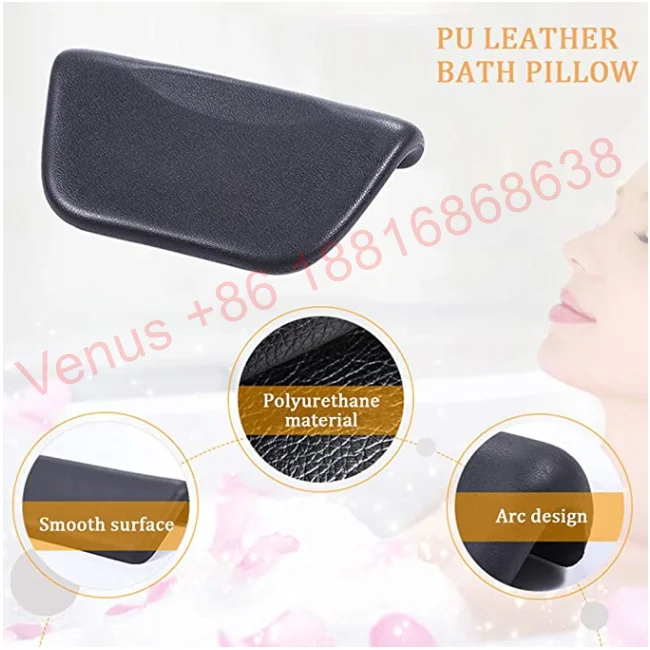 Bath Pillow PU Leather Soft Head Rest Home Bathroom Accessories Cushion Neck Support Anti Slip Bathtub Spa Ergonomic Comfortable