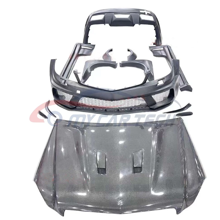Для M-ercedes B-enz C class w204 модернизируйте черную серию широкий обвес из стекловолокна переднего бампера капота спойлер сплиттер диффузор
