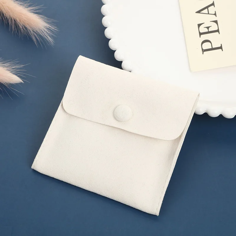 2023 Wholesale Necklace Jewelry Gift Bags Velvet Small Envelope Flap Suede Microfiber Jewelry Pouch Bag