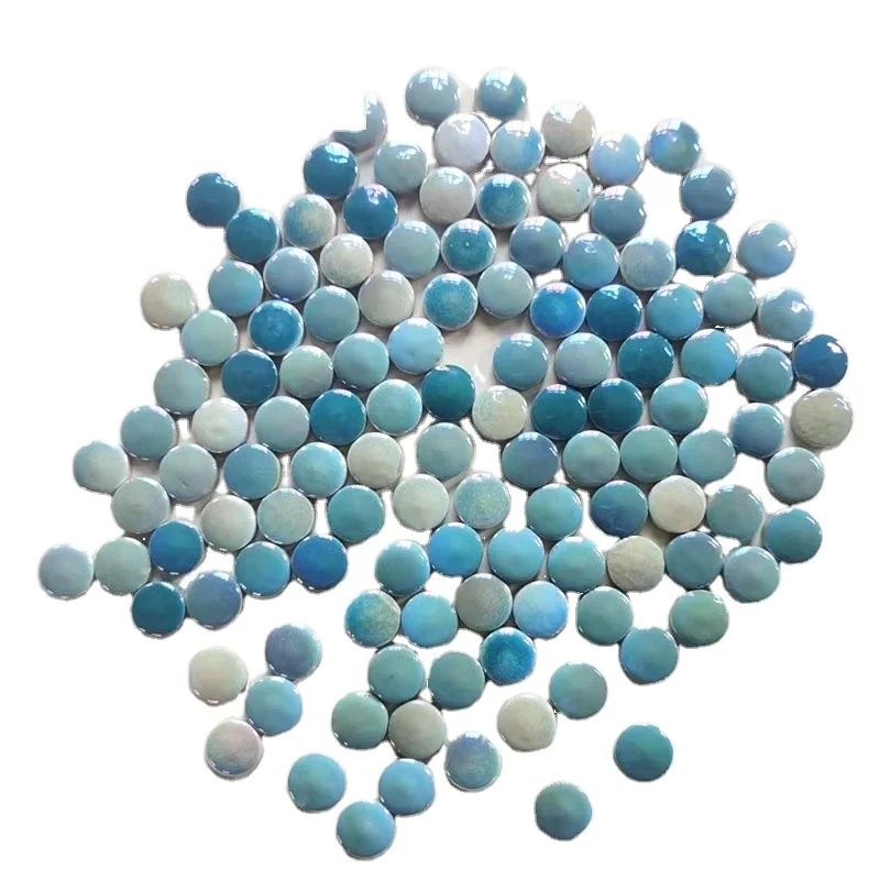 Century Mosaic Black And White Ceramic Penny Round Mosaic Glazed Mosaic Tiles For Indoor Wall And Floor